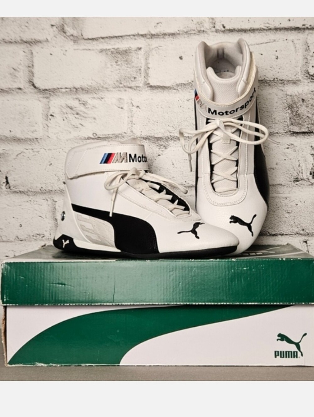 Puma BMW Motorsport Future Cat Mid Driving Shoes Mens 10.5 White